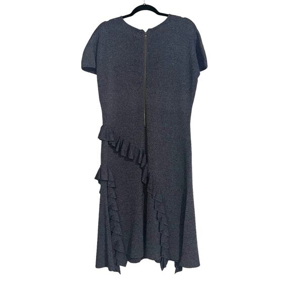Sachin & Babi Chalise Grey Cap Sleeve V-Neck Ruffle Knit Dress XL - Picture 4 of 8